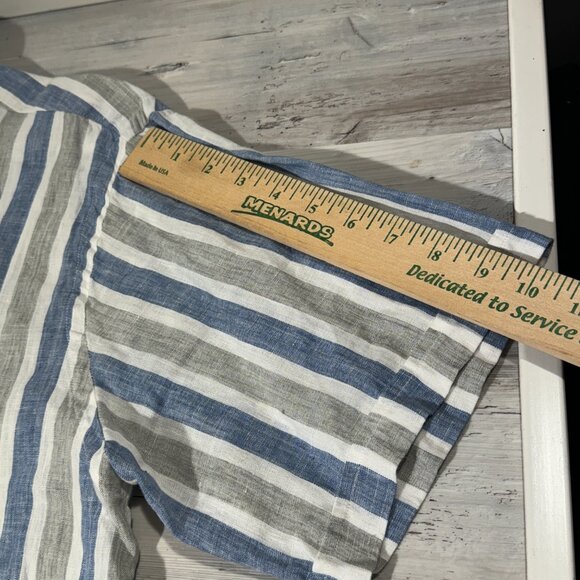 VTG Casa Mastro Men's Shirt Size XL 100% Linen Made In Italy 1973 Oyster Buttons - Picture 9 of 11